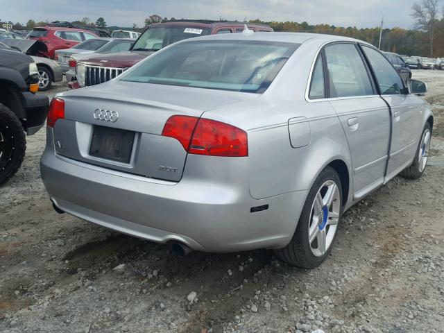 WAUDF78E28A095219 - 2008 AUDI A4 2.0T QU SILVER photo 4