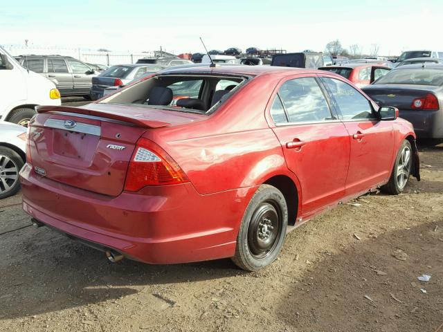 3FAHP0KC2BR172111 - 2011 FORD FUSION SPO RED photo 4