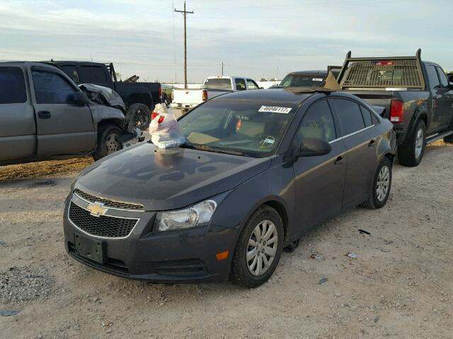 1G1PC5SH4B7213302 - 2011 CHEVROLET CRUZE LS CHARCOAL photo 2