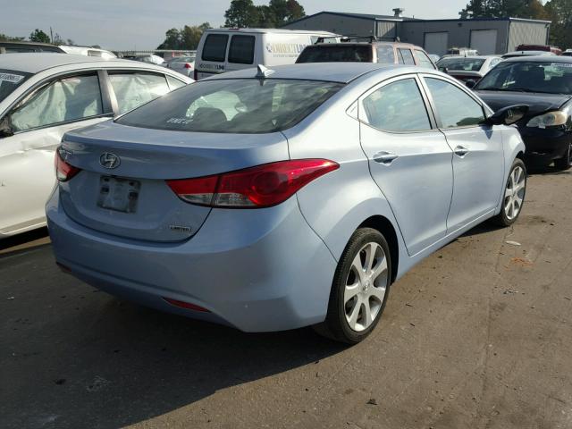 KMHDH4AE9CU493018 - 2012 HYUNDAI ELANTRA GL BLUE photo 4