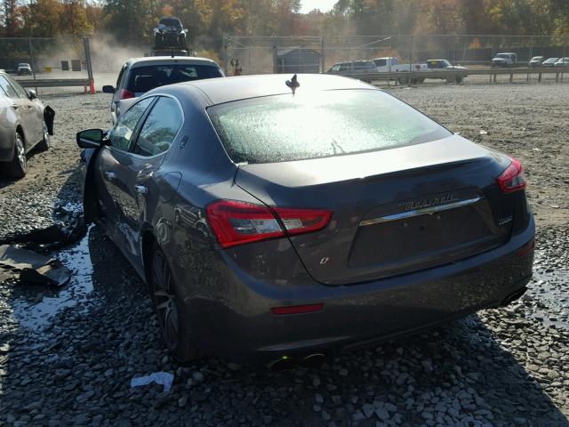 ZAM57RTA6F1143351 - 2015 MASERATI GHIBLI S GRAY photo 3