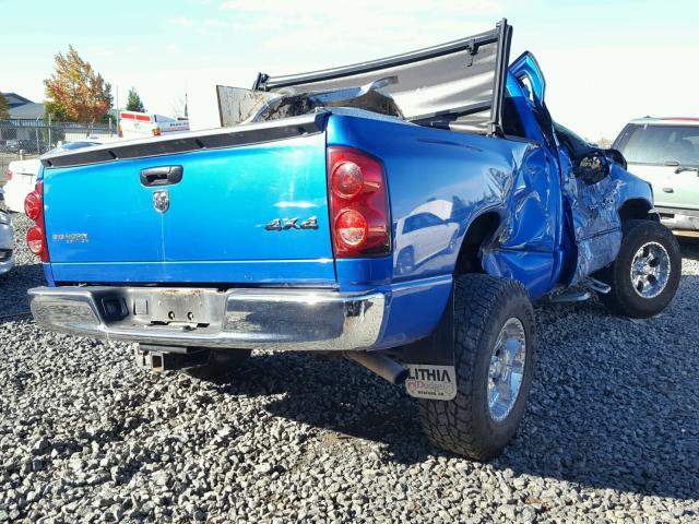 1D7HU182X7S241507 - 2007 DODGE RAM 1500 BLUE photo 4