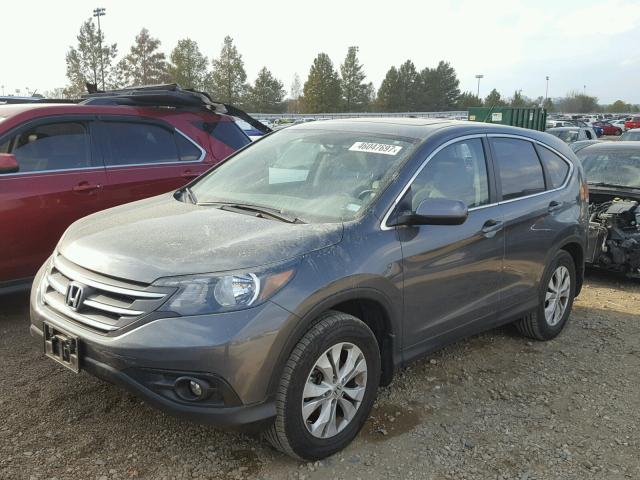 2HKRM4H5XCH607680 - 2012 HONDA CR-V EX GRAY photo 2