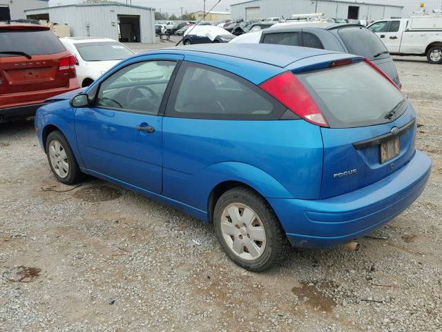 1FAHP31N07W142145 - 2007 FORD FOCUS ZX3 BLUE photo 3