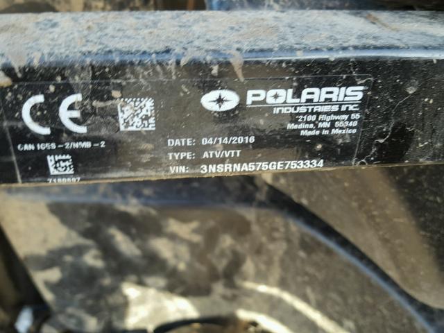 3NSRNA575GE753334 - 2016 POLARIS RANGER CRE BLACK photo 10