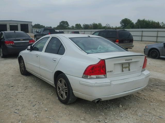 YV1RS592472602721 - 2007 VOLVO S60 2.5T WHITE photo 3