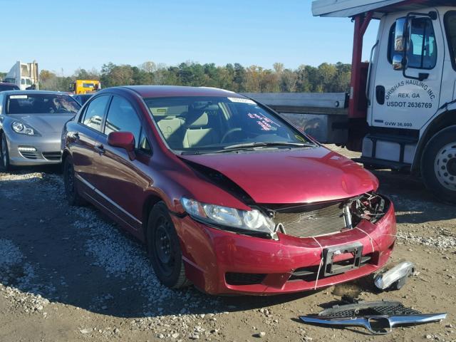 2HGFA1F55BH528424 - 2011 HONDA CIVIC LX RED photo 1