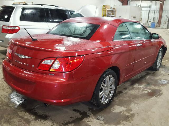 1C3LC65M68N194264 - 2008 CHRYSLER SEBRING LI MAROON photo 4