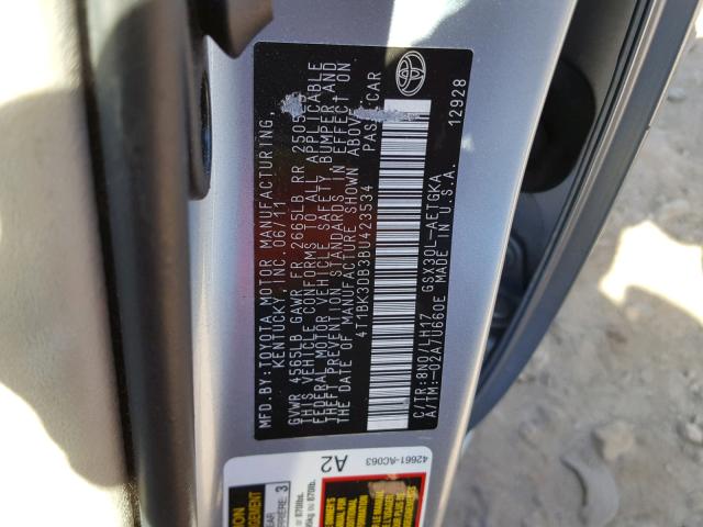 4T1BK3DB3BU423534 - 2011 TOYOTA AVALON BAS BLUE photo 10