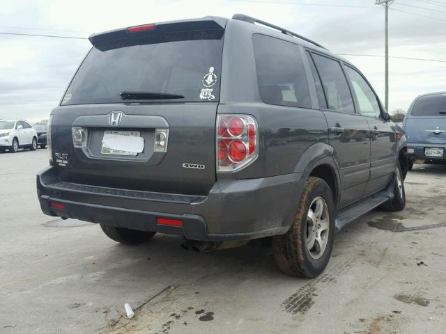 2HKYF18647H516987 - 2007 HONDA PILOT EXL BLUE photo 4