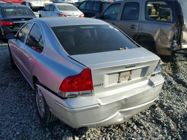 YV1RH592252477309 - 2005 VOLVO S60 2.5T SILVER photo 3