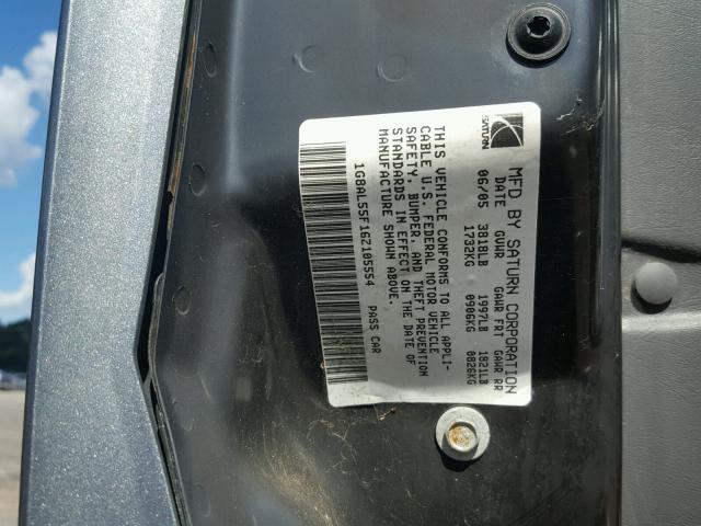 1G8AL55F16Z105554 - 2006 SATURN ION LEVEL GRAY photo 10