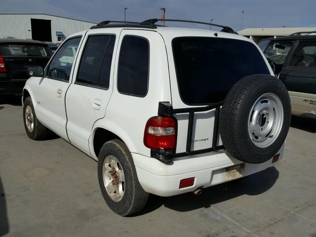 KNDJA723125122552 - 2002 KIA SPORTAGE WHITE photo 3