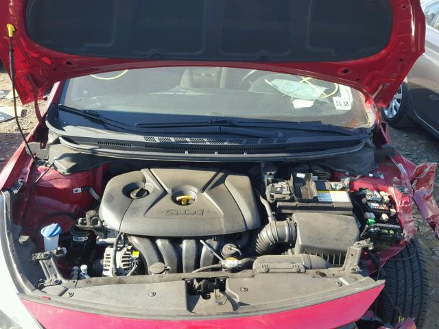 KNAFX4A80E5152367 - 2014 KIA FORTE EX RED photo 7