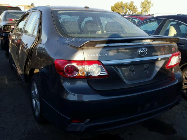 2T1BU4EE7BC743644 - 2011 TOYOTA COROLLA BA GRAY photo 3