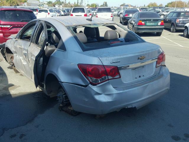 1G1PE5SB7D7140760 - 2013 CHEVROLET CRUZE LT SILVER photo 3