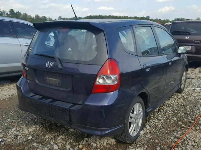 JHMGD37658S055539 - 2008 HONDA FIT SPORT BLUE photo 4