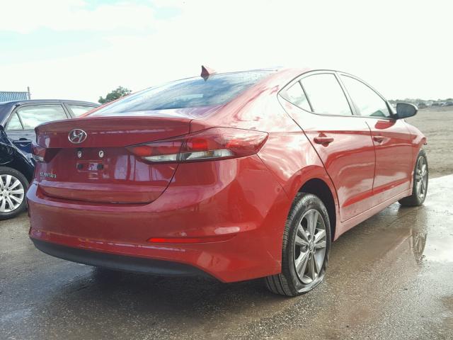 5NPD84LF3HH056479 - 2017 HYUNDAI ELANTRA RED photo 4