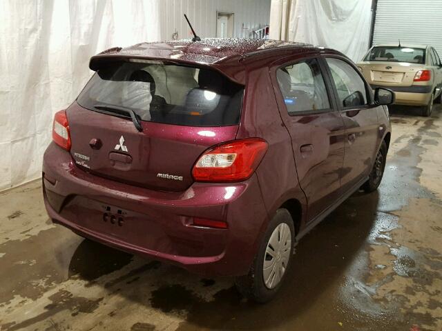 ML32A3HJ1JH000289 - 2018 MITSUBISHI MIRAGE ES MAROON photo 4