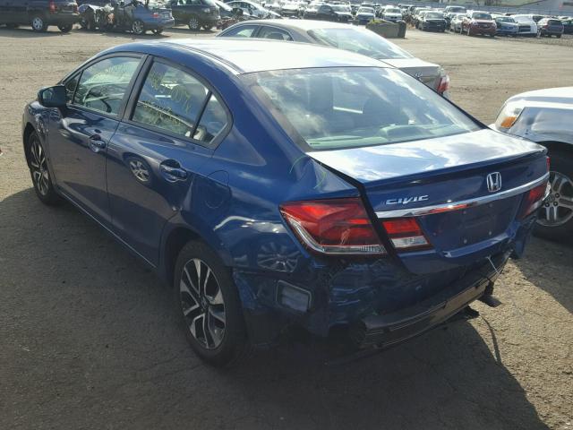 19XFB2F88EE018208 - 2014 HONDA CIVIC EX BLUE photo 3