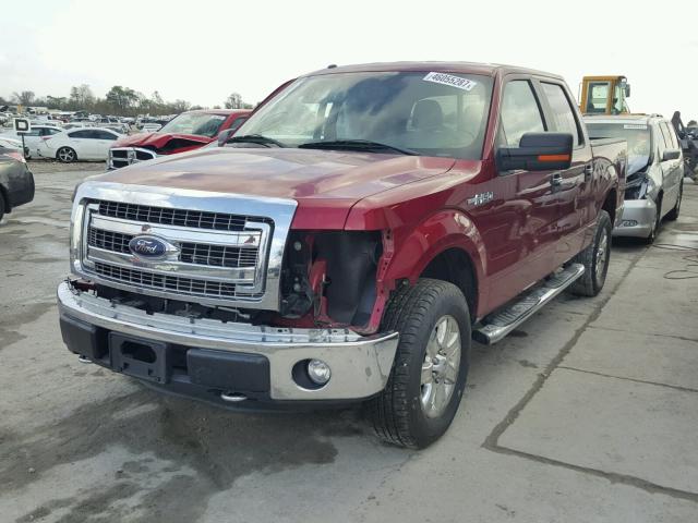 1FTFW1EF0EKD28669 - 2014 FORD F150 SUPER MAROON photo 2