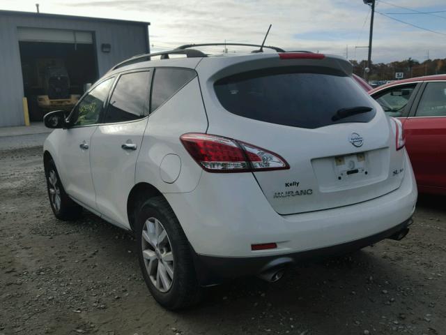 JN8AZ1MW5CW231691 - 2012 NISSAN MURANO S WHITE photo 3