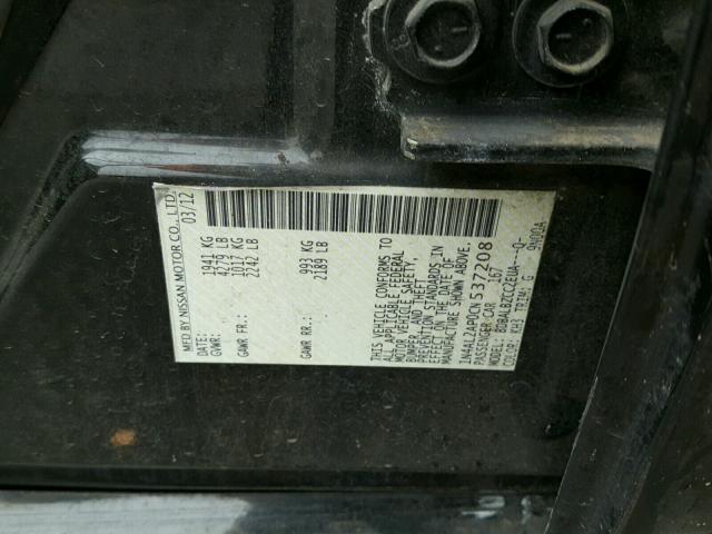 1N4AL2AP0CN537208 - 2012 NISSAN ALTIMA BAS BLACK photo 10