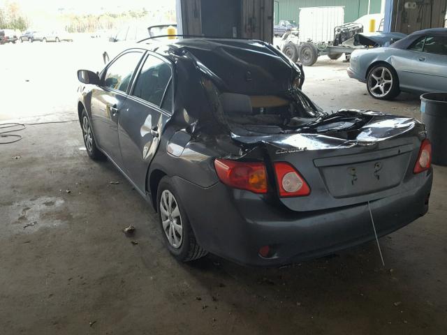 2T1BU40E19C177255 - 2009 TOYOTA COROLLA GRAY photo 3