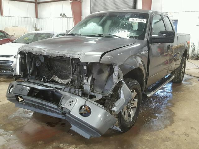 1FTEX1EM6EFB83606 - 2014 FORD F150 GRAY photo 2