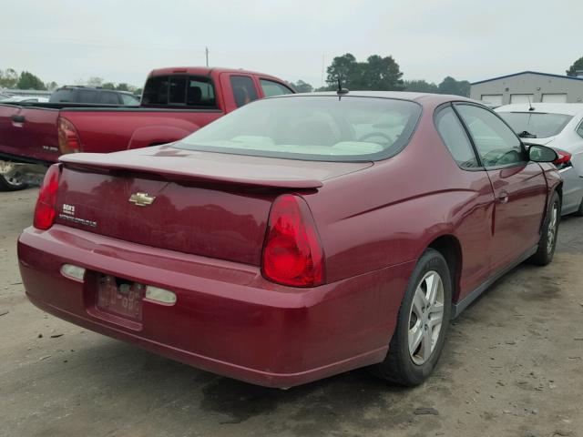 2G1WJ15K769344410 - 2006 CHEVROLET MONTE CARL BURGUNDY photo 4