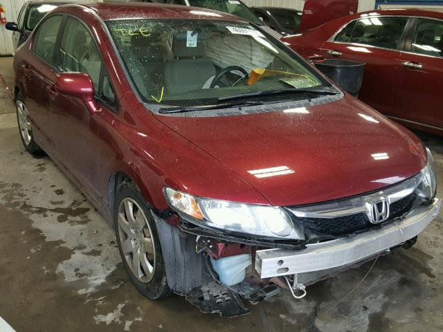 19XFA16599E051808 - 2009 HONDA CIVIC LX MAROON photo 1