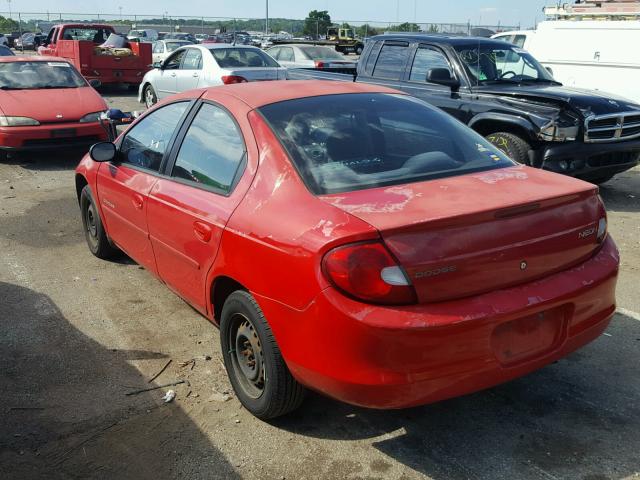 1B3ES46C9YD737213 - 2000 DODGE NEON BASE RED photo 3