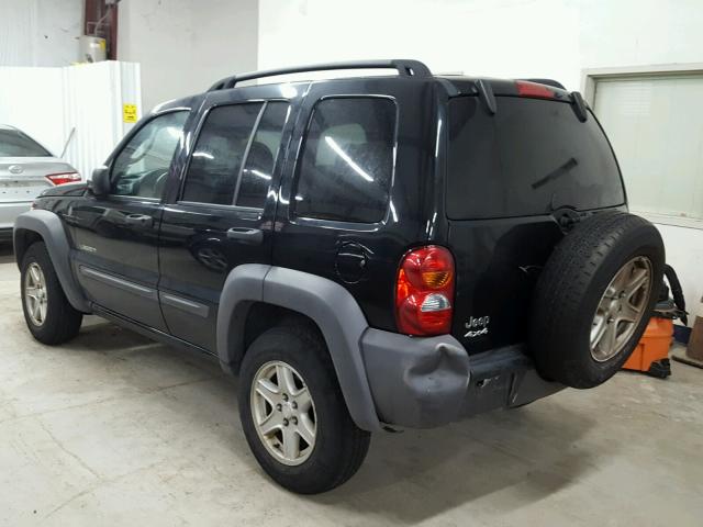 1J4GL48K34W268881 - 2004 JEEP LIBERTY SP BLACK photo 3