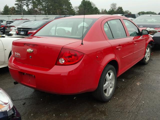 1G1AT58H297263946 - 2009 CHEVROLET COBALT LT RED photo 4