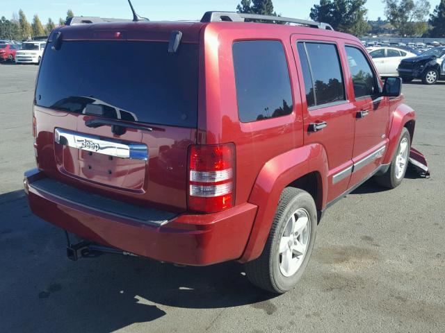 1C4PJLAK4CW215993 - 2012 JEEP LIBERTY SP BURGUNDY photo 4