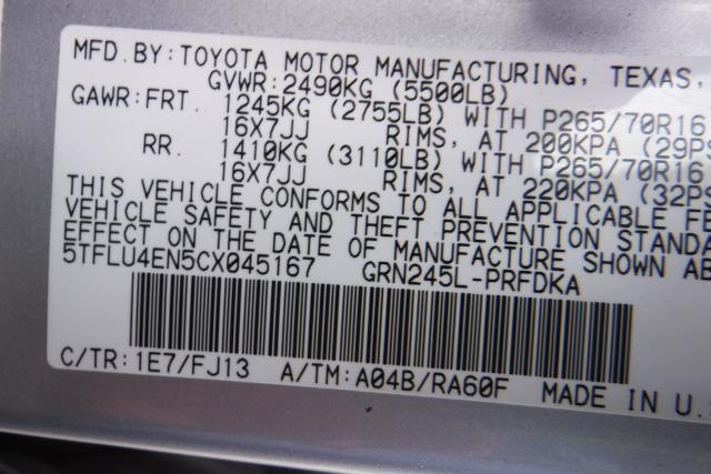 5TFLU4EN5CX045167 - 2012 TOYOTA TACOMA DOU SILVER photo 10