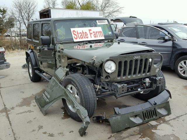 1C4BJWDG2FL726210 - 2015 JEEP WRANGLER U GREEN photo 1