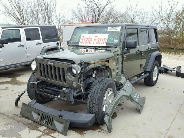 1C4BJWDG2FL726210 - 2015 JEEP WRANGLER U GREEN photo 2