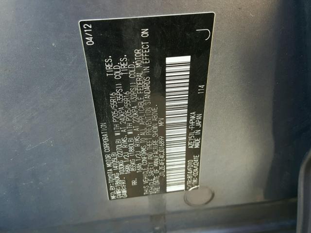 JTLZE4FE4CJ016899 - 2012 TOYOTA SCION XB Grau Foto 10