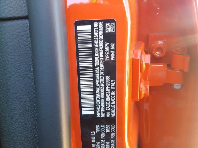 ZACCJBAB2JPH29988 - 2018 JEEP RENEGADE S Narıncı foto 10