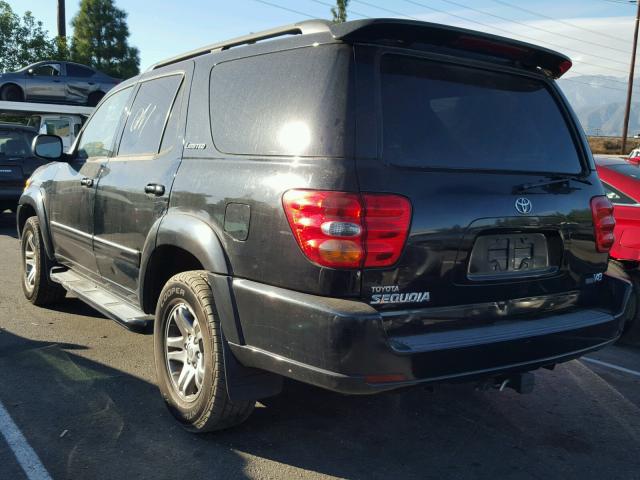 5TDZT38A84S229249 - 2004 TOYOTA SEQUOIA LI BLACK photo 3