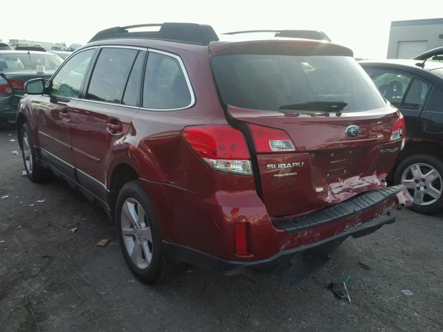 4S4BRCGC1D3243526 - 2013 SUBARU OUTBACK RED photo 3