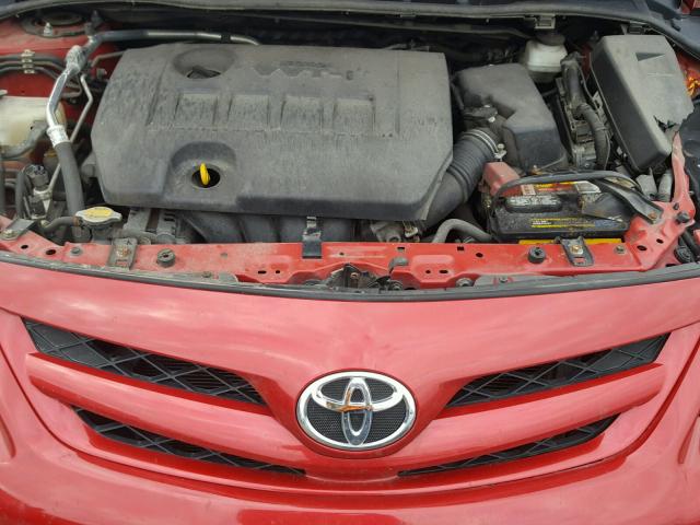 2T1BU4EE1BC752677 - 2011 TOYOTA COROLLA BA RED photo 7