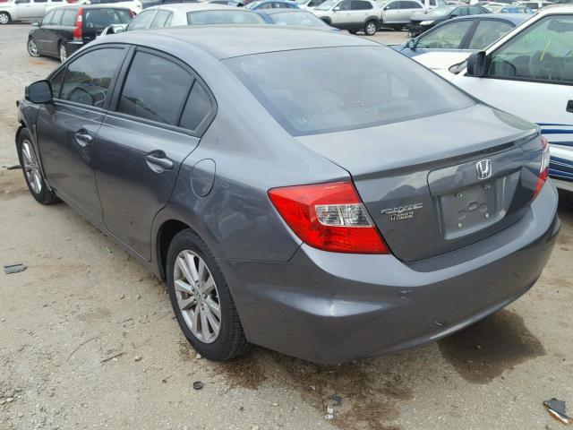 19XFB2F82CE092091 - 2012 HONDA CIVIC EX GRAY photo 3