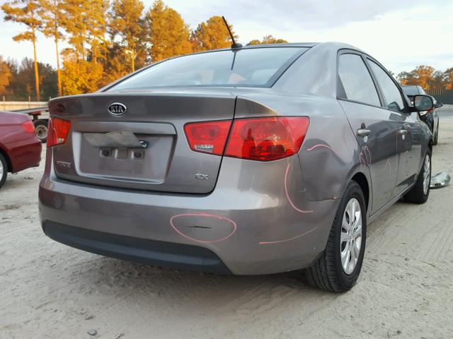 KNAFU4A28A5809642 - 2010 KIA FORTE EX GRAY photo 4