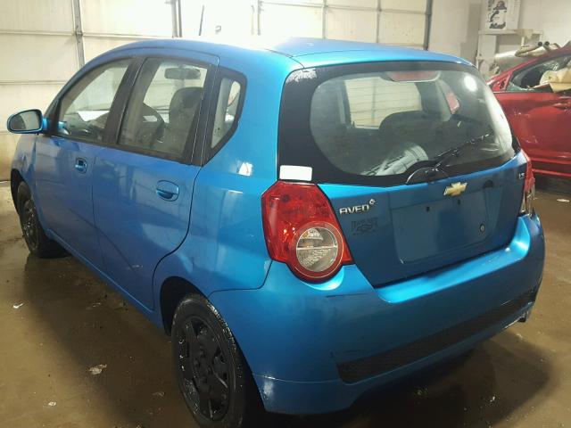 KL1TD66E19B358207 - 2009 CHEVROLET AVEO LS BLUE photo 3