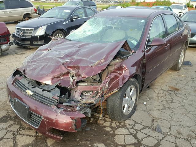 2G1WT58N979307710 - 2007 CHEVROLET IMPALA LT RED photo 2