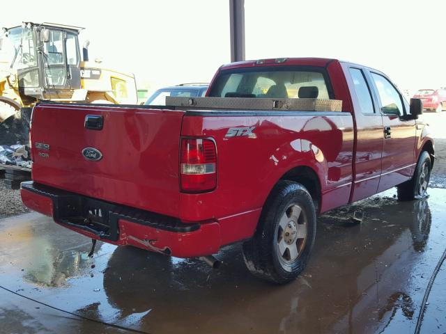 1FTRX12W95KC86369 - 2005 FORD F150 RED photo 4