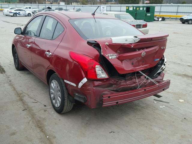 3N1CN7APXEK447991 - 2014 NISSAN VERSA S MAROON photo 3