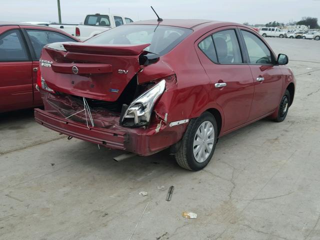 3N1CN7APXEK447991 - 2014 NISSAN VERSA S MAROON photo 4